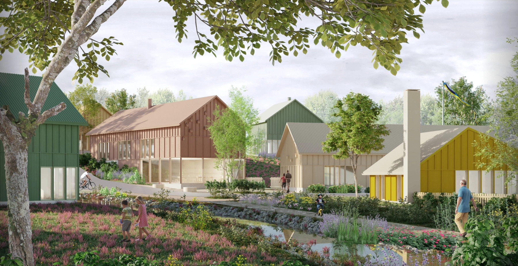 Lapinjärvi Village Center exterior view emphasizing biodiversity