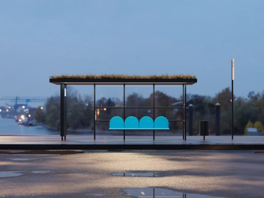 Gothenburg transport stop with green roof