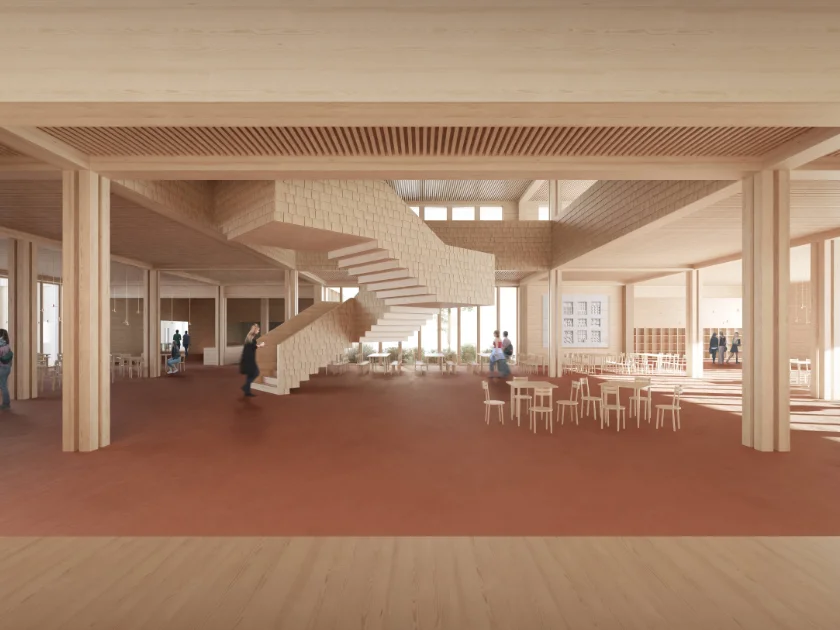 Karhula School and Library interior view