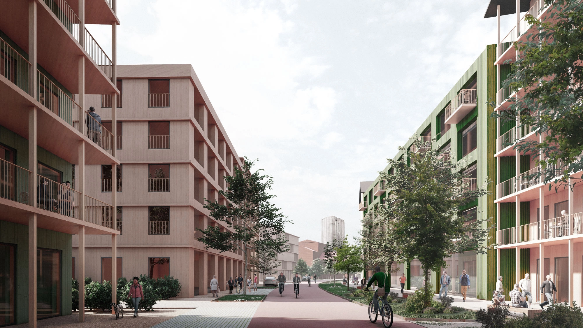 Exterior view of Lahti Niemi bicycle street.