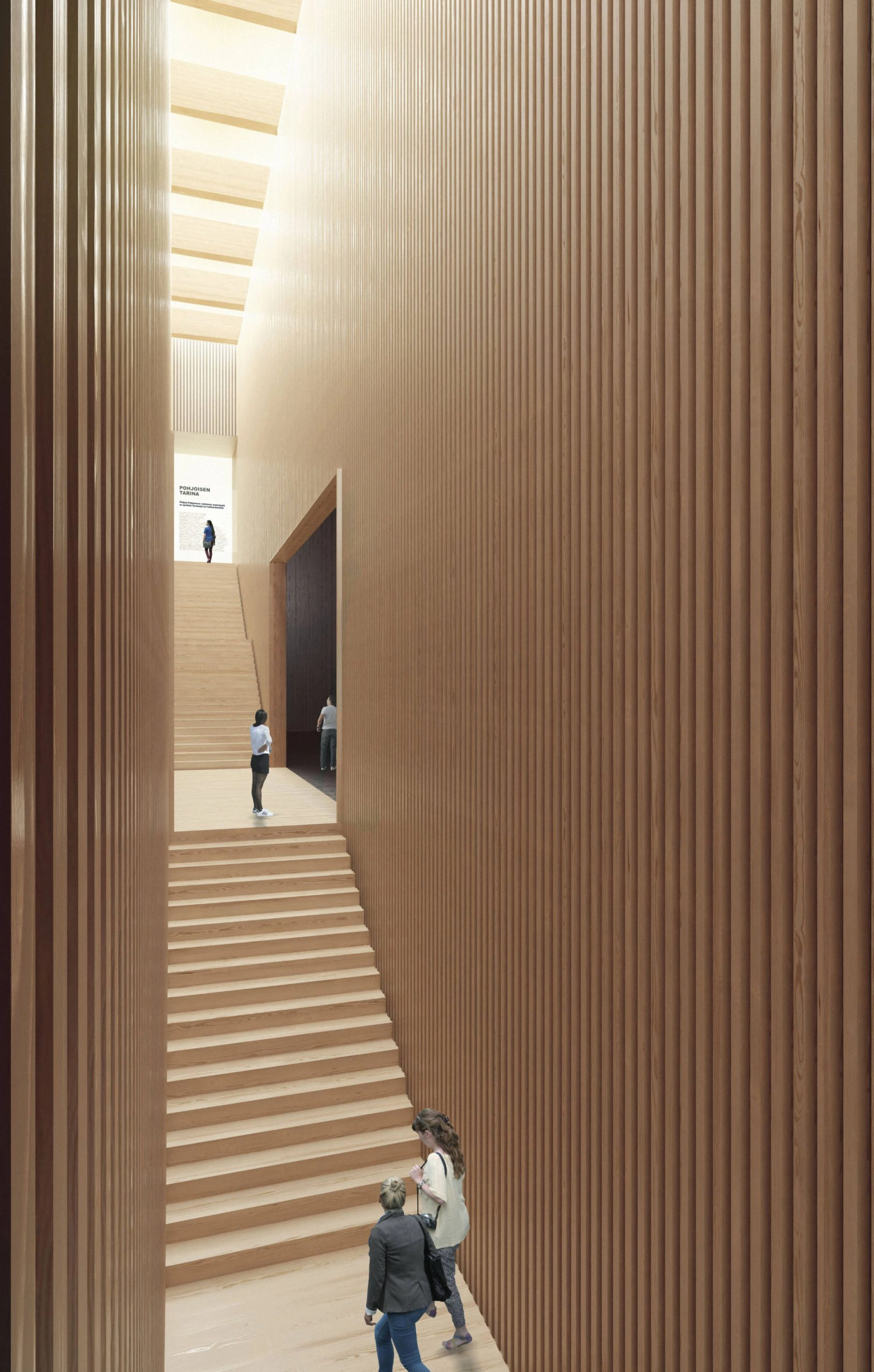 Interior view of Oulu Museum and Science center main staircase.